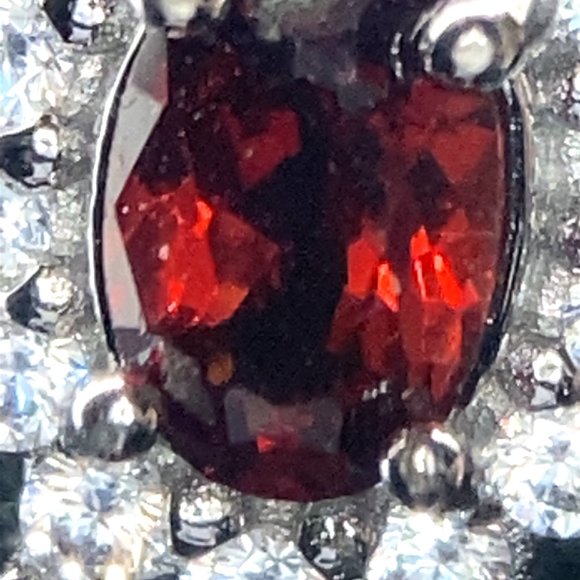 Pyrope Garnet 1.80ct Platinum Finish Solid 925 Sterling Silver Earrings - Picture 7 of 7